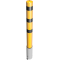 Bollard | steel tube  193 x 3,6 mm | yellow / black | Removable without fastener | With welded steel cap, incl. base sleeve Item no. 40191_10 | total length: 2000 mm | with welded steel cap